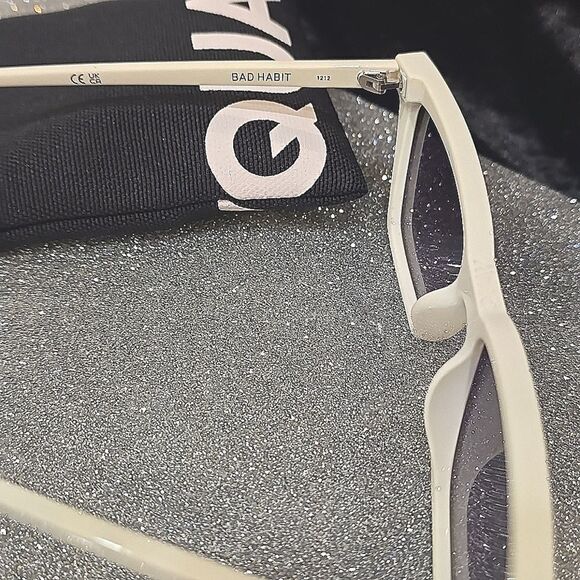 Quay Australia Bad Habit Cat Eye Sunglasses- Bone Frame/Smoke Lens main image 6
